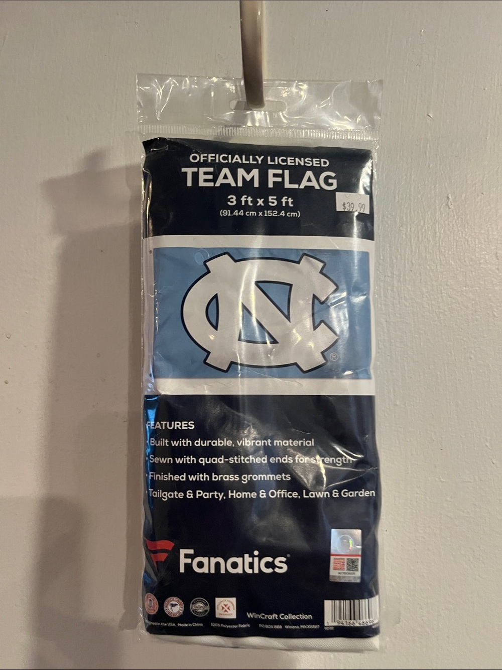 Officially Licensed Team Flag - North Carolina Tar Heels Light Blue